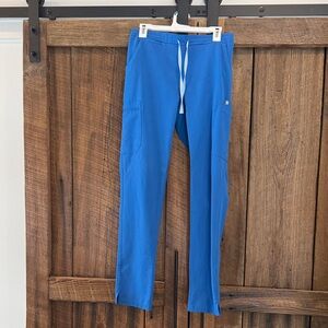 Figs yola royal blue scrub pants size small tall